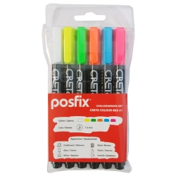 Набор цветных меловых маркеров posfix CRETA COLOR MIX # 1 102383